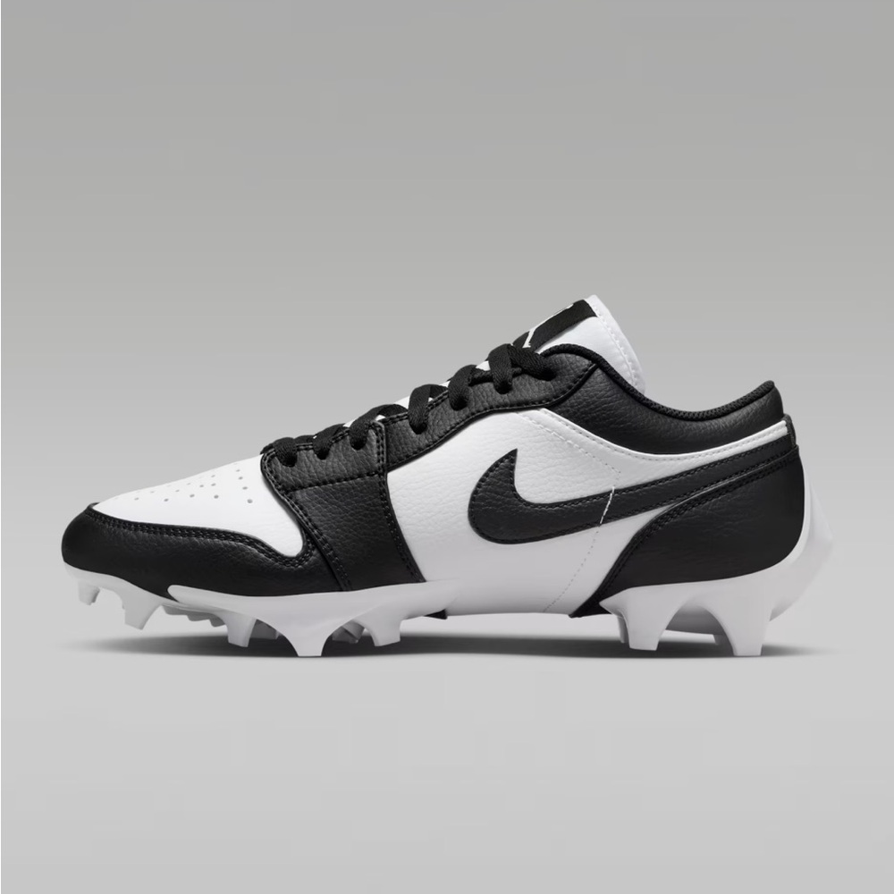 Nike Black & White Jordan 1 Low Football Cleats